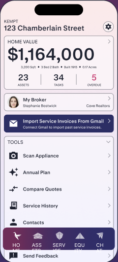Kempt home dashboard